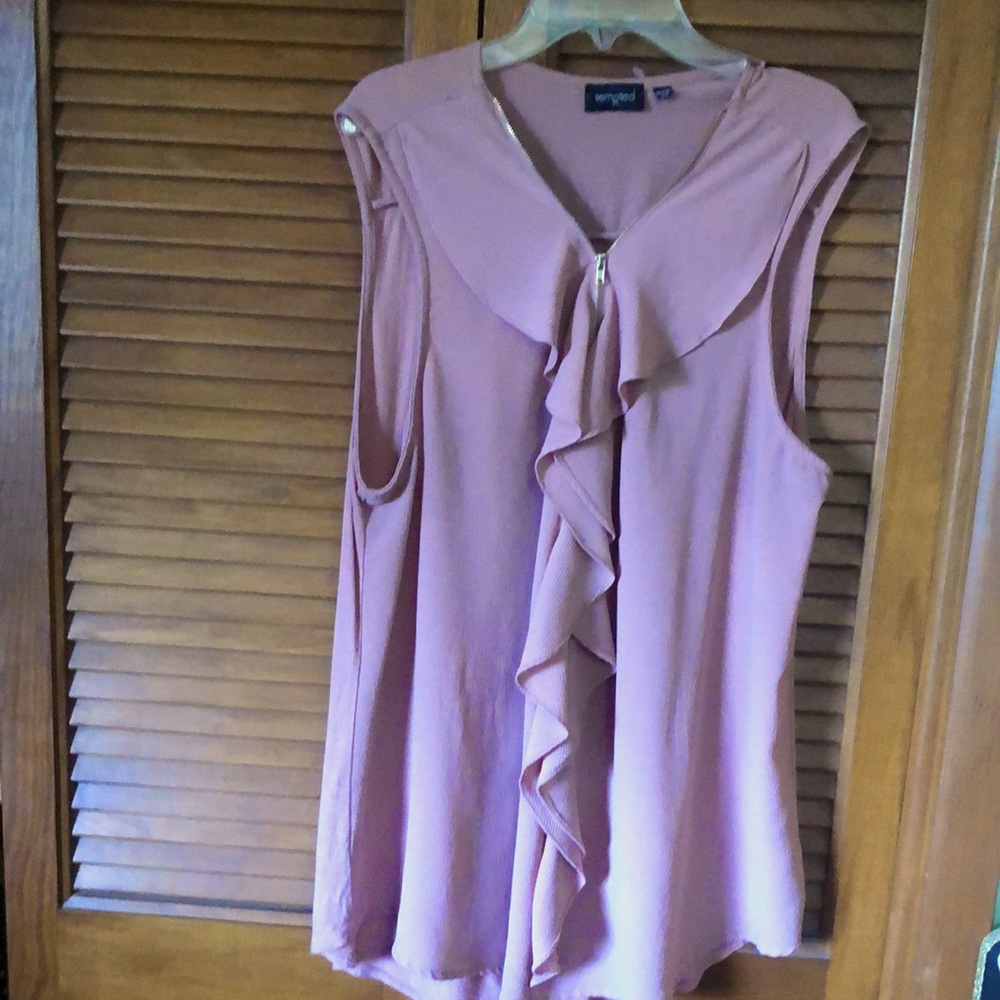 Pink boho zip up blouse